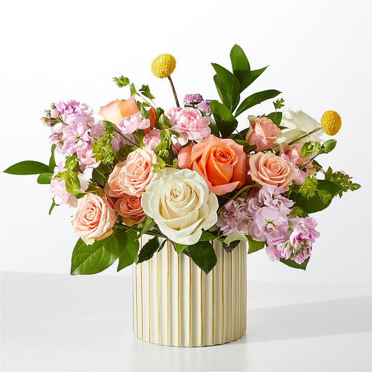 French Market Bouquet with Ivory Vase –  Batavia Stage Coach Florist, Batavia NY