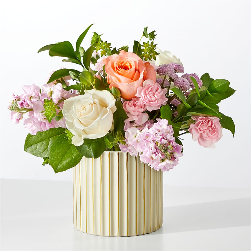 French Market Bouquet with Ivory Vase –  Batavia Stage Coach Florist, Batavia NY