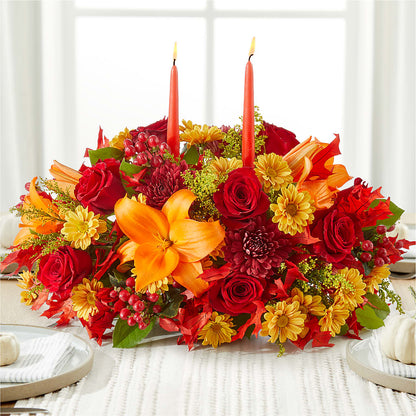 Autumn's Embrace Centerpiece –  Batavia Stage Coach Florist, Batavia NY