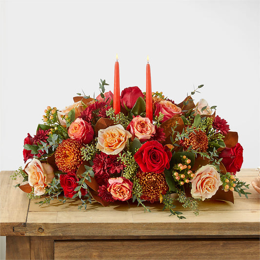 Gather Near Centerpiece –  Batavia Stage Coach Florist, Batavia NY