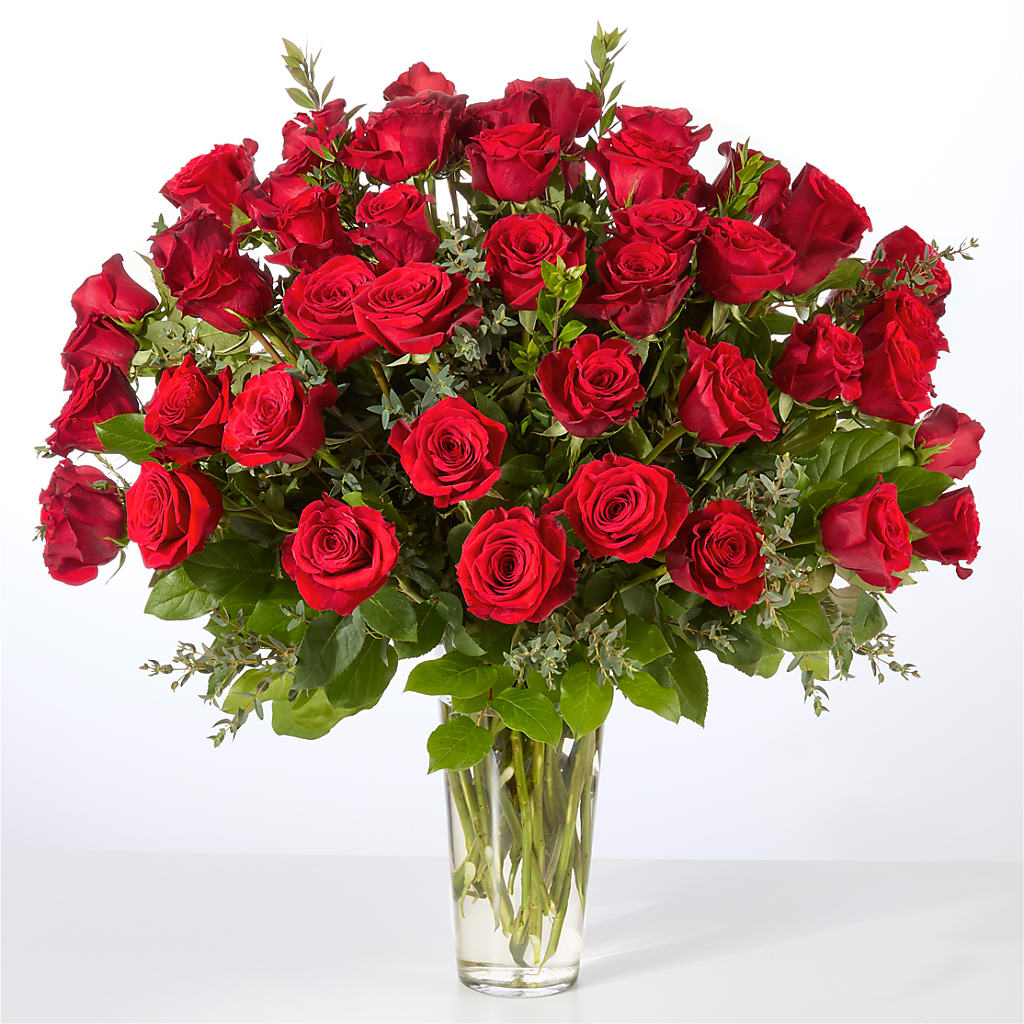 Forever Yours Fifty Stem Red Rose Bouquet –  Batavia Stage Coach Florist, Batavia NY