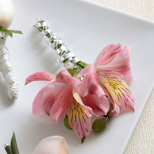 Pink Peruvian Lily Boutonniere –  Batavia Stage Coach Florist, Batavia NY