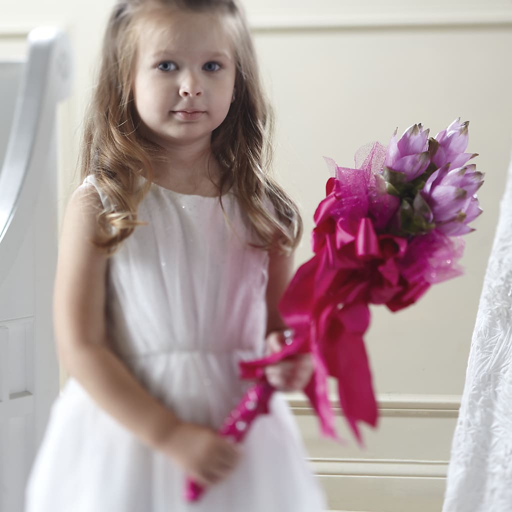 Sparkle Pink Flower Girl Bouquet –  Batavia Stage Coach Florist, Batavia NY