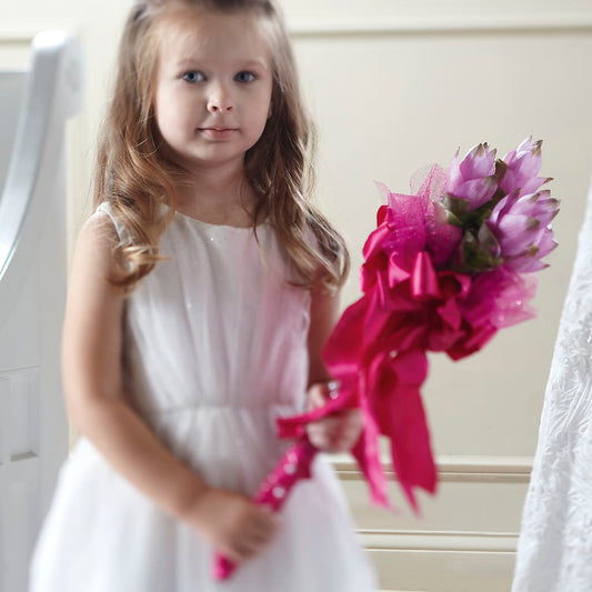 Sparkle Pink Flower Girl Bouquet –  Batavia Stage Coach Florist, Batavia NY