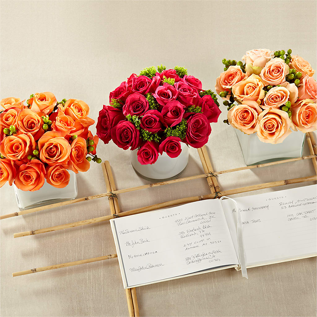Dawn Rose Centerpiece –  Batavia Stage Coach Florist, Batavia NY