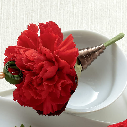Red Carnation Boutonniere –  Batavia Stage Coach Florist, Batavia NY
